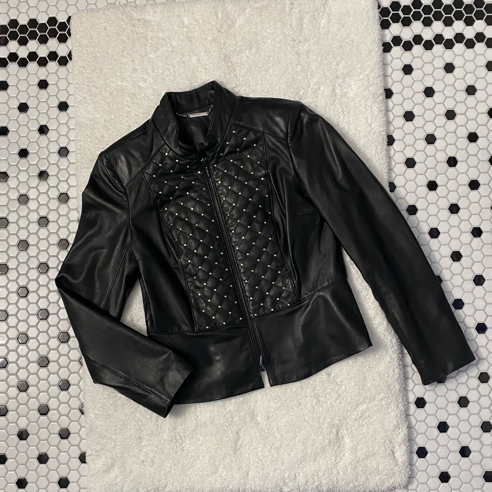 WHBM Black Leather Jacket